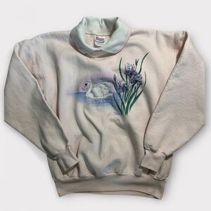 Light Pink vintage 90s swan grandma sweatshirt